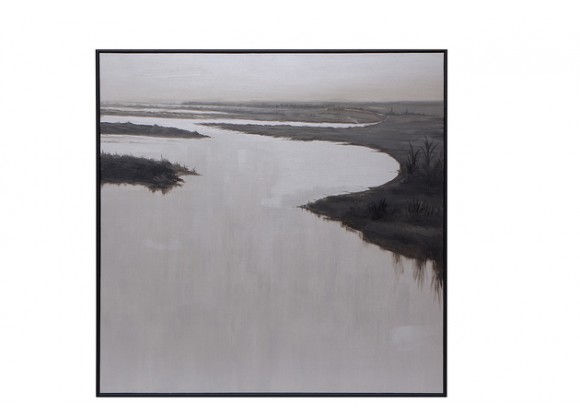 Sunpan Lonesome Wetlands - 60" x 60" - Black Floater Frame - Front Angle