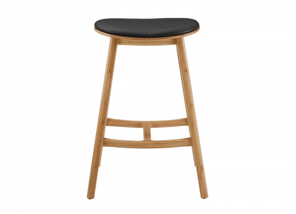 Greenington Skol Counter Height Stool With Leather Seat Caramelized - Set of Two - Front Angle