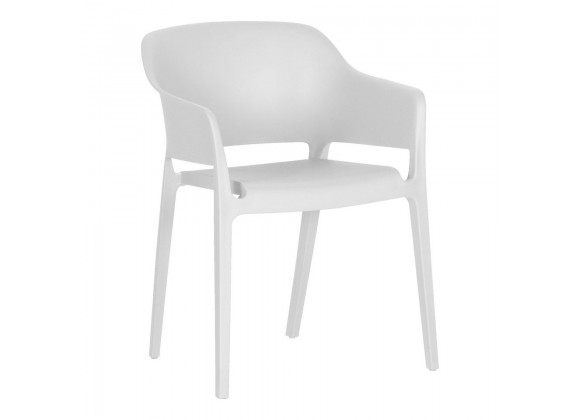 Moe's Home Collection Faro Outdoor Dining Chair White - Set of Two - Front Side Angle