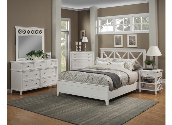 Alpine Furniture Potter Mirror, White - Lifestyle
