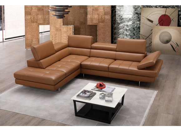 J&M Furniture A761 Italian Leather Sectional Slate In Left / Right Hand Facing 