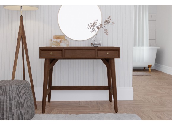 Alpine Furniture Flynn Bedroom Vanity, Walnut - Lifestyle