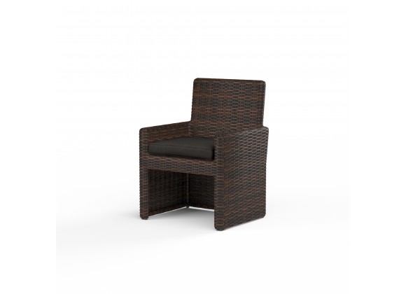 Montecito Dining Chair in Spectrum Carbon w/ Self Welt - Front Side Angle