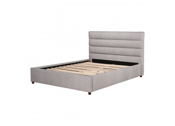 Moe's Home Collection Takio Queen / King Bed - Light Grey - Front Side Angle