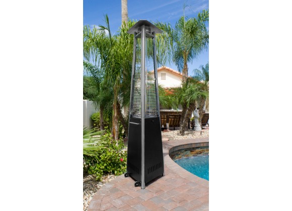 AZ Patio Heaters Commercial Glass Tube Patio Heater in Hammered Black - Lifestyle