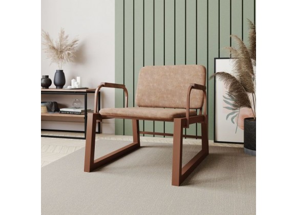 Manhattan Comfort Whythe PU Leather Low Accent Chair 1.0 in Corten