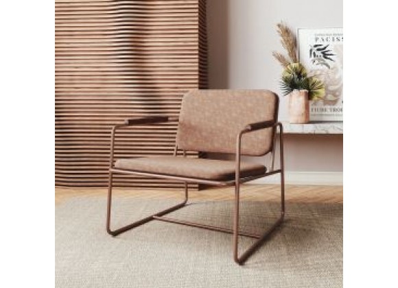 Manhattan Comfort Whythe PU Leather Low Accent Chair 2.0 in Corten