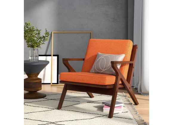 Manhattan Comfort Martelle Orange and Amber Twill Weave Accent Chair