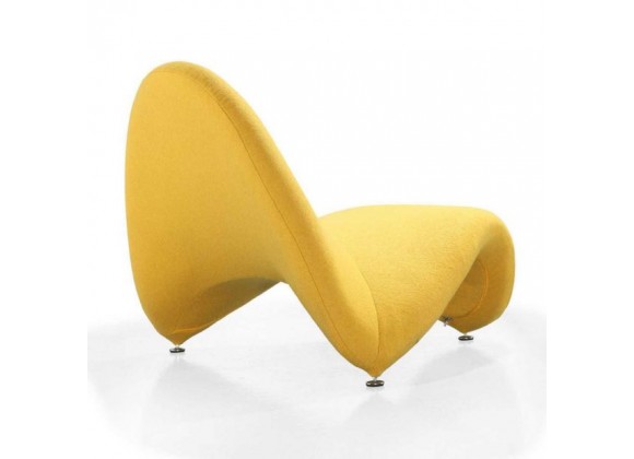Manhattan Comfort MoMa Purple Wool Blend Accent Chair in Yellow  Back