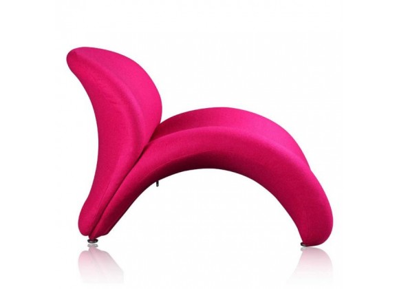 Manhattan Comfort Rosebud Wool Blend Accent Chair in Fuchsia Pink Side