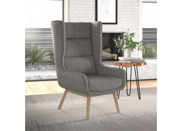 Manhattan Comfort Sampson Graphite and Natural Twill Accent Chair Outdoor