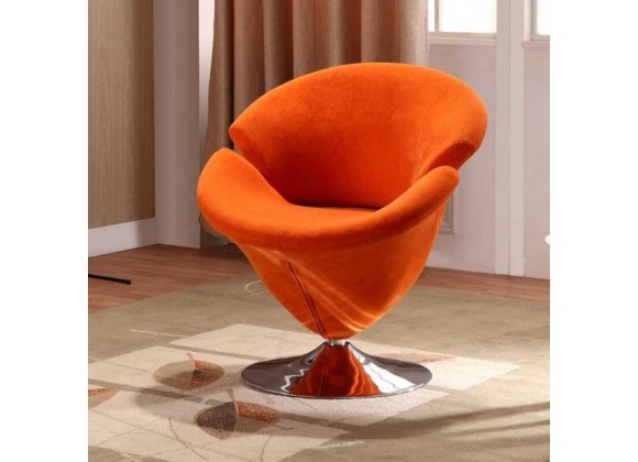Manhattan Comfort Tulip Swivel Accent Chair in Multi Color Orange