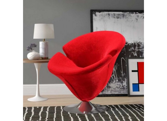 Manhattan Comfort Tulip Swivel Accent Chair in Multi Color Red