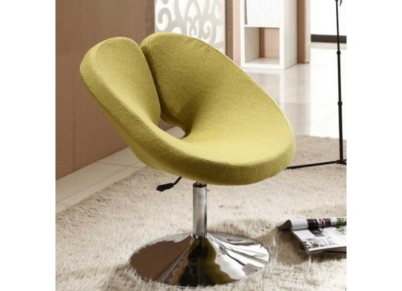 Manhattan Comfort Perch Green and Polished Chrome Wool Blend Adjustable Chair