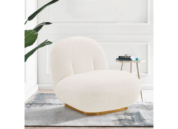Manhattan Comfort Modern Edina Chenille Accent Chair in White