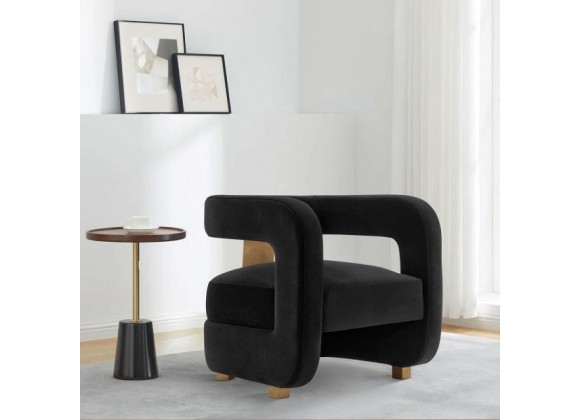 Manhattan Comfort Modern Amirah Velvet Accent Chair In Black