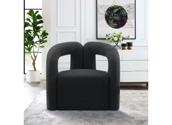 Manhattan Comfort Modern Darian Chenille Accent Chair Black