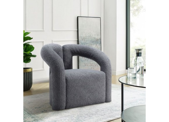 Manhattan Comfort Modern Darian Chenille Accent Chair Grey