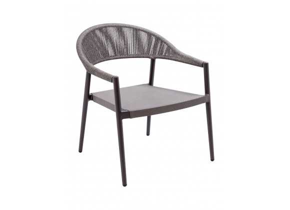 Powder Coated Aluminum Frame Lounge Chair W/ Textilene Seat and Polypropylene Back - 