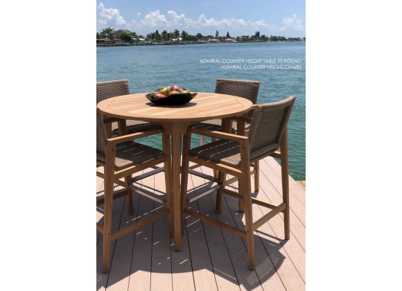 Royal Teak Admiral Counter Height Table 50 Round- Lifestyle