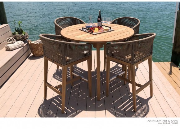 Royal Teak Admiral Bar Table 50 Round - Lifestyle