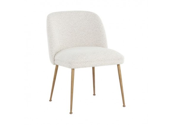 Sunpan Lyne Dining Chair in Copenhagen White - Front Side Angle