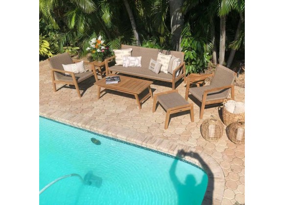 Royal Teak Admiral Sofa Sand Outdoor Set