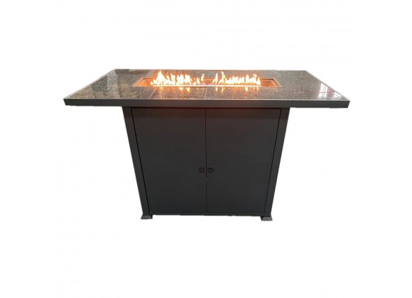 AZ Patio Heaters Rectangular Bar Height Granite Top Fire Pit with Wind Screen - Lifestyle