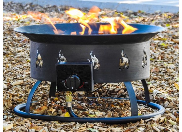 AZ Patio Round Portable Camp Fire Pit in Black - Lifestyle