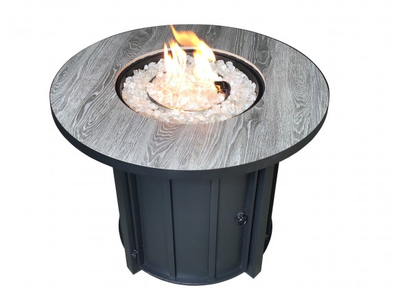 AZ Patio Heaters Faux Wood Tile Top Fire Pit - Lifestyle