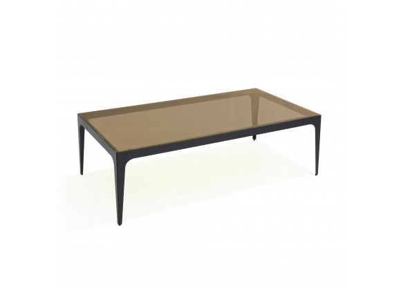 Bellini Dynasty Coffee Table Rectangular- Brownish Gold Glass Top