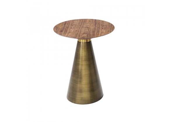 Bellini Modern Living Bari End Table 17" Gold, Silver, Front Angle