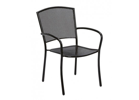 Woodard Café Series Albion Textured Black Arm Chair 