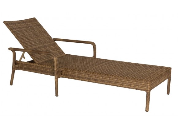 Woodard Et Cetera Adjustable Chaise Lounge - Stackable in Mocha