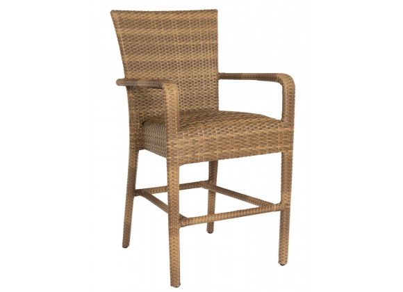 Woodard Et Cetera Padded Counter Stool with Arms in Mocha