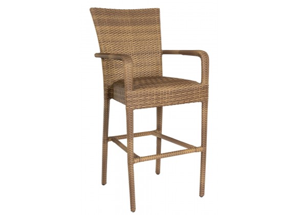 Woodard Et Cetera Padded Seat Bar Stool with Arms - Angled