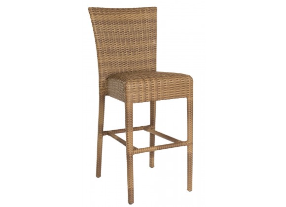 Woodard Et Cetera Padded Seat Bar Stool without Arms in Mocha Weave