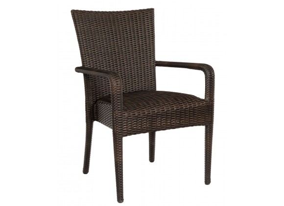 Woodard Et Cetera Padded Seat Dining Arm Chair - Angled