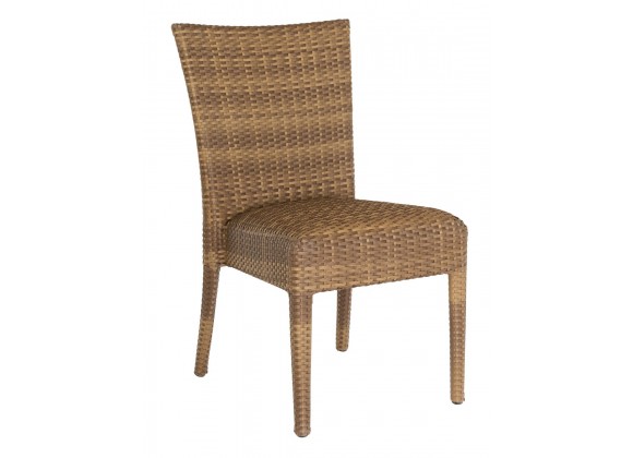 Woodard Et Cetera Padded Seat Dining Side Chair in Mocha
