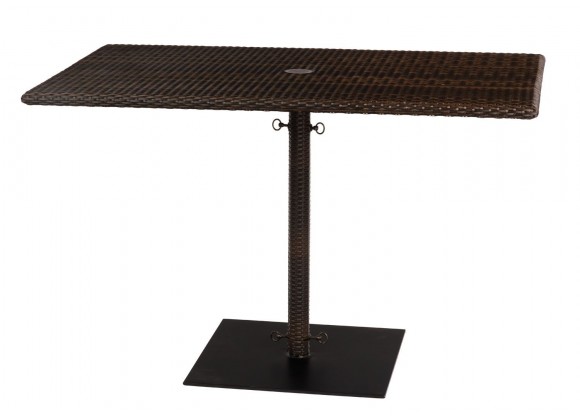 Woodard Et Cetera Rectangular Umbrella Table With Weighted Base - Angled