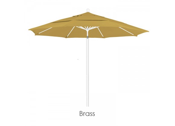 California Umbrella 11' Fiberglass Market Umbrella PO DVent White - Sunbrella