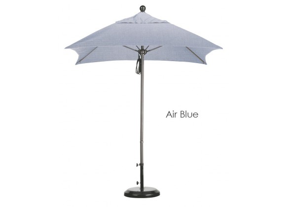 California Umbrella 6' Fiberglass Market Umbrella PO DVent Silver Anodized - Sunbrella
