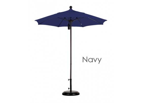 California Umbrella 7.5' Fiberglass Market Umbrella PO DVent Silver Anodized - Sunbrella