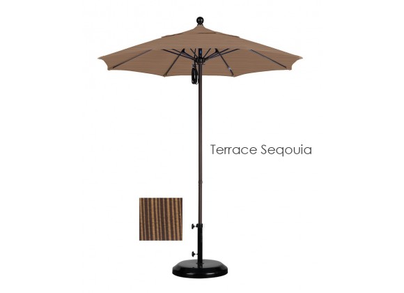 California Umbrella 7.5' Fiberglass Market Umbrella PO DVent Bronze - Olefin