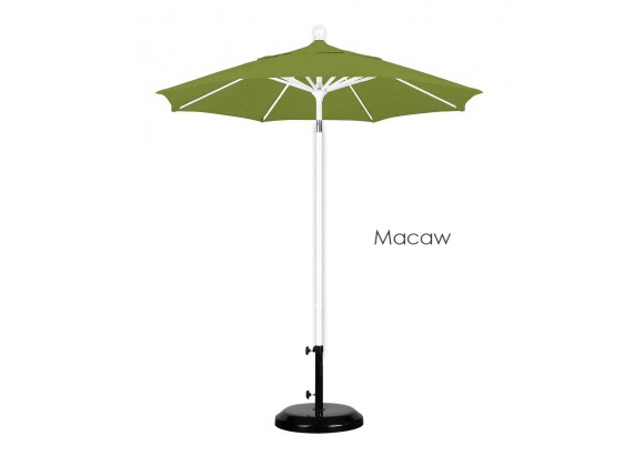 California Umbrella 7.5' Fiberglass Market Umbrella PO DVent White - Sunbrella