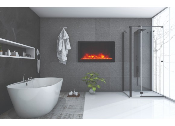 40″ Wide – Deep Indoor or Outdoor Electric Built-in only with Black Steel Surround - Lifestyle