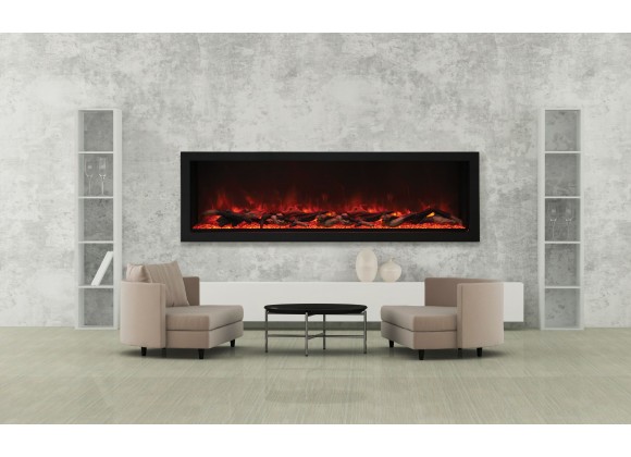 72″ Wide – Deep Indoor Or Outdoor Electric Built-in Only With Black Steel Surround - Lifestyle 