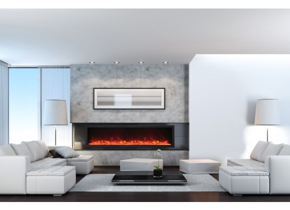 88″ Wide – Deep Indoor Or Outdoor Electric Built-in Only With Black Steel Surround - Lifestyle