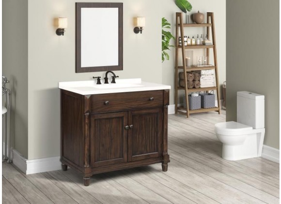 Crawford and Burke Almada 37" Dark Brown Single Bathroom Vanity, Lifestyle