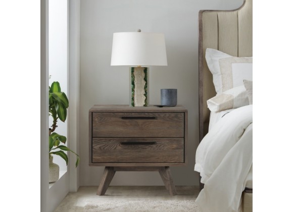 Armen Living Astoria Oak 2 Drawer Nightstand In Brown